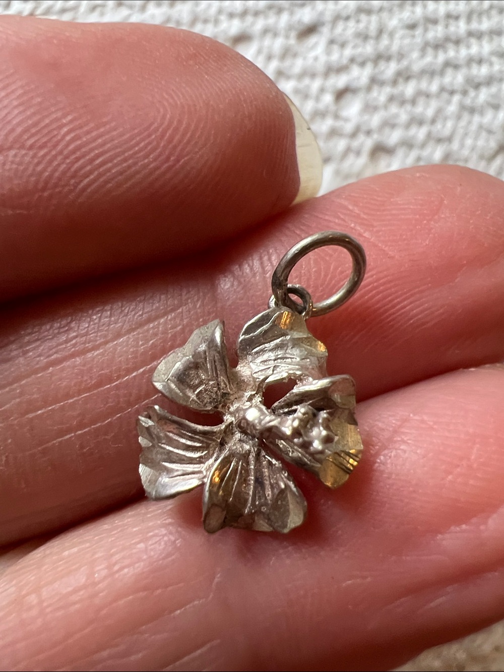 Vintage Native American Sterling Silver Hibiscus flower charm